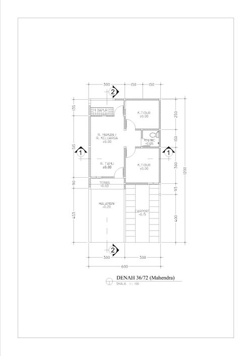 foto denah rumah tipe 36/72 perumahan Mahendra Regency