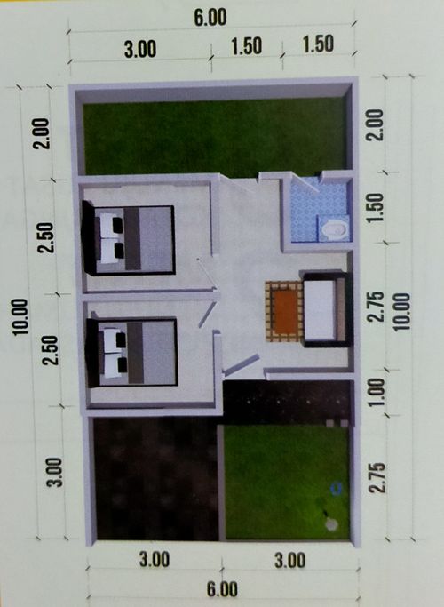 foto denah rumah tipe 30/60 perumahan PERUMAHAN BHAYANGKARA RESIDENCE