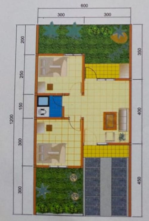 foto denah rumah tipe 36 perumahan Sutera Indah Sengkang