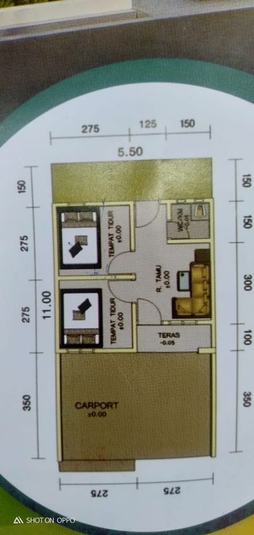 foto denah rumah tipe 30/60 perumahan BUMI ASRI PAMIJAHAN