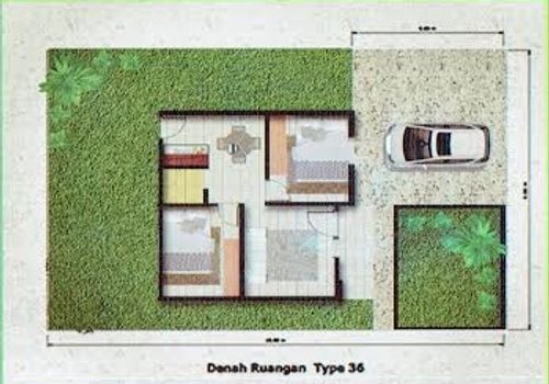 foto denah rumah tipe 36 perumahan Kav Satu Residence Tahap 1