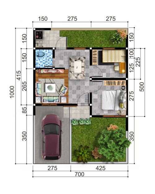 foto denah rumah tipe 34 perumahan KARISMA RESIDENCE BANYURESMI