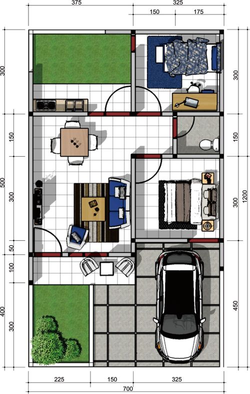 foto denah rumah tipe 45 perumahan KARISMA RESIDENCE BANYURESMI