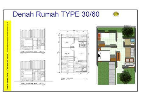 foto denah rumah tipe 30/60 perumahan Bumi Kayangan