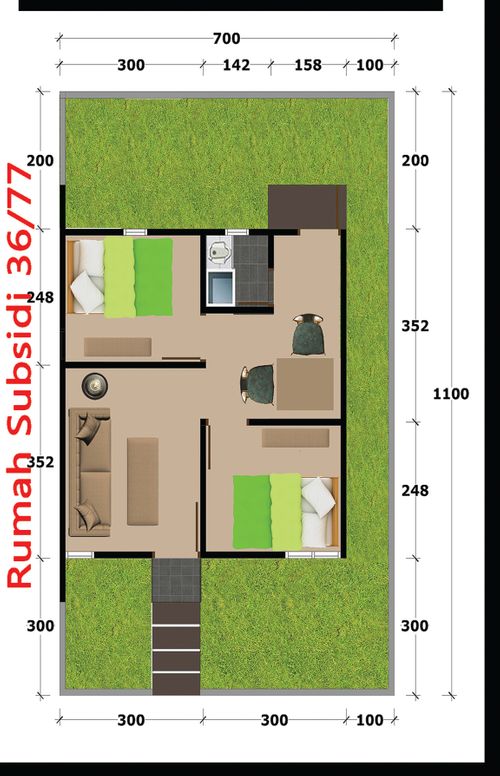 foto denah rumah tipe 36 perumahan Barangaroo Kirana Home's 2