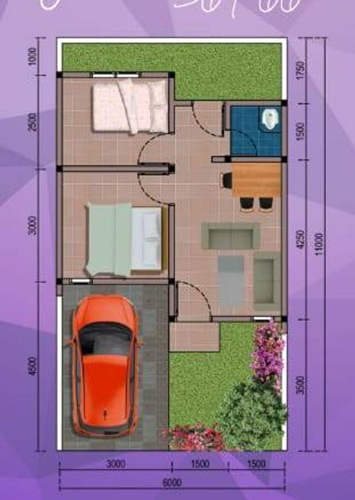 foto denah rumah tipe BLOK B perumahan PESONA SUKARAYA CITY