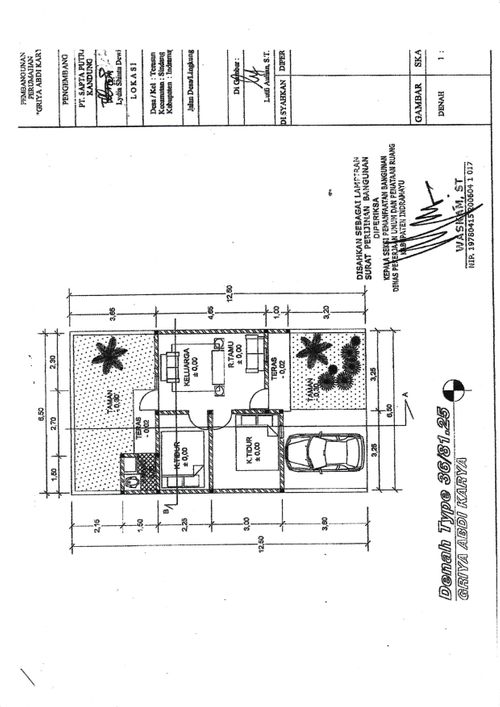 foto denah rumah tipe 36/80 perumahan Griya Abdi Karya