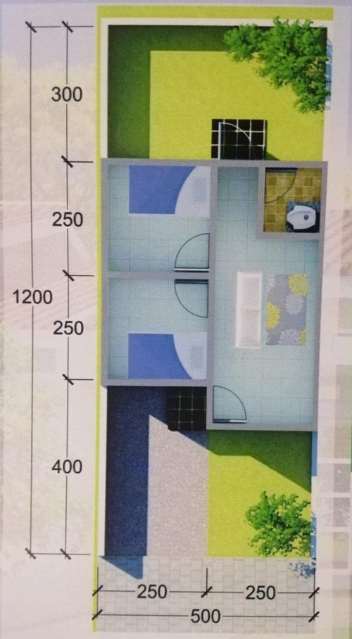 foto denah rumah tipe Subsidi perumahan BANCAR RESIDENCE 1 TAMPINGAN