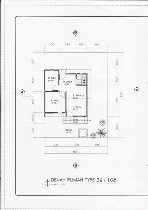 foto denah rumah tipe 36/108 perumahan Perdana Indah karya