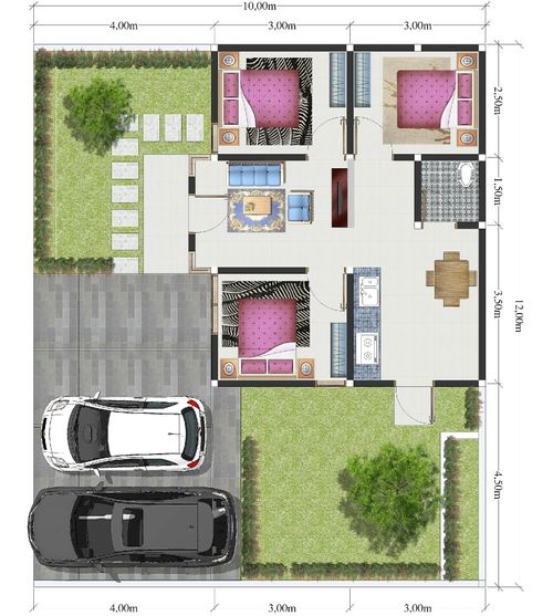 foto denah rumah tipe 45/120 perumahan GIYA FAMILY RESIDENCE