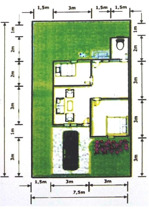 foto denah rumah tipe 36/90 m 2 perumahan GRIYA RIZKY BORANG TAHAP 2