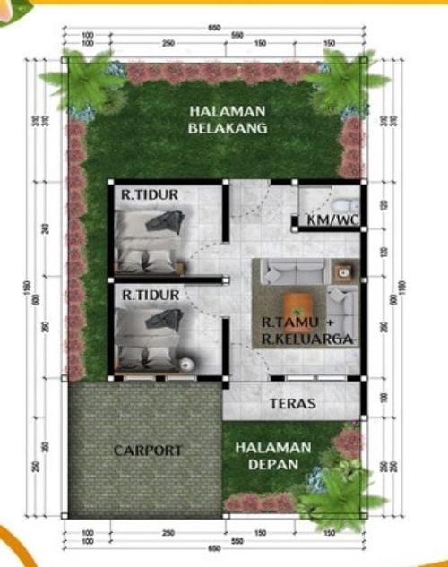 foto denah rumah tipe 30/70 SF perumahan KRISNA GRAHA KEROBOKAN