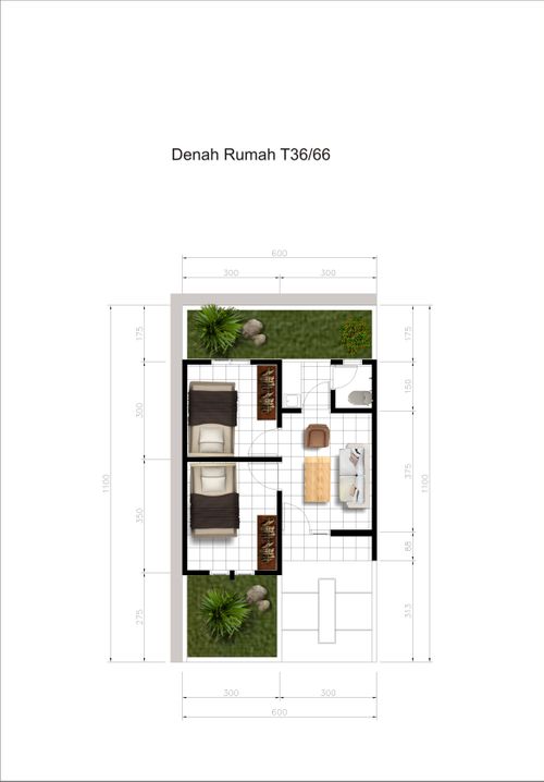 foto denah rumah tipe 36/66 perumahan Griya Beusi Firdaus