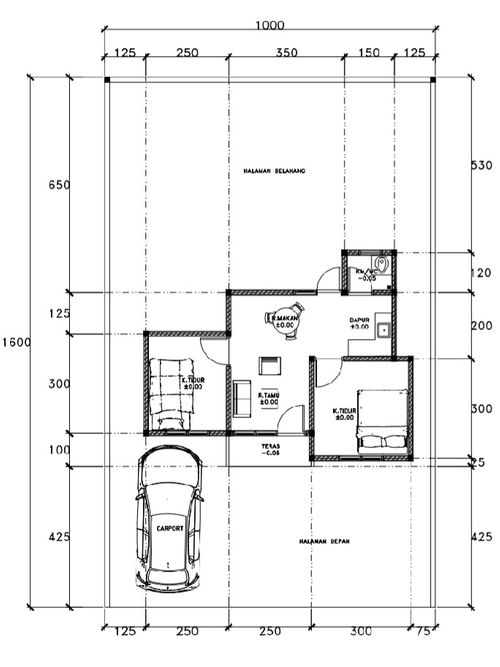 foto denah rumah tipe T.36 perumahan ALMISBAH KURNIA RESIDENCE