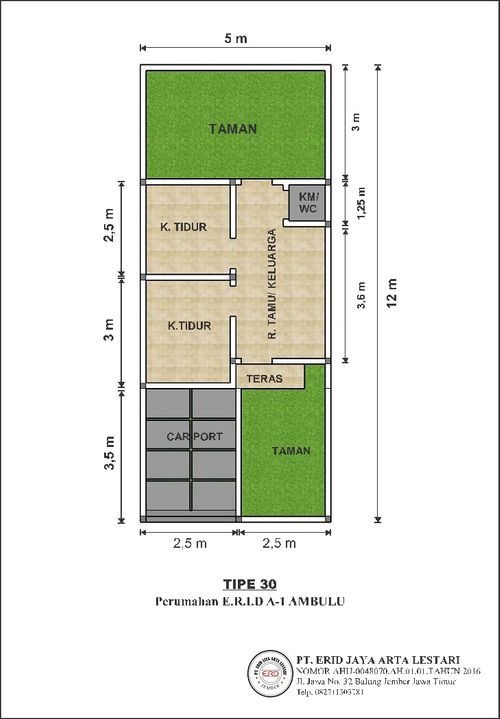 foto denah rumah tipe 30 perumahan E.R.I.D A-1 AMBULU