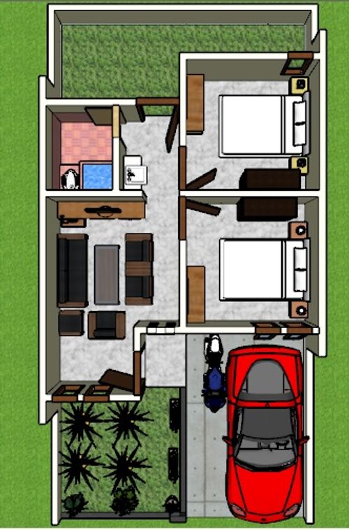 foto denah rumah tipe 36/75 perumahan Keraton Residence
