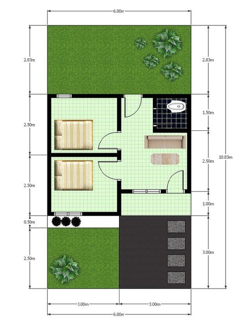 foto denah rumah tipe 30 perumahan DIRLY LEBAKSIU RESIDENCE