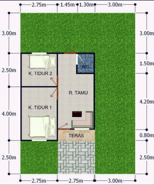 foto denah rumah tipe 36 perumahan Berlian Syariah Residence 2