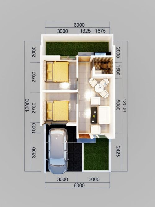 foto denah rumah tipe MECCA (36/72) perumahan Pesona Aswanda Residence