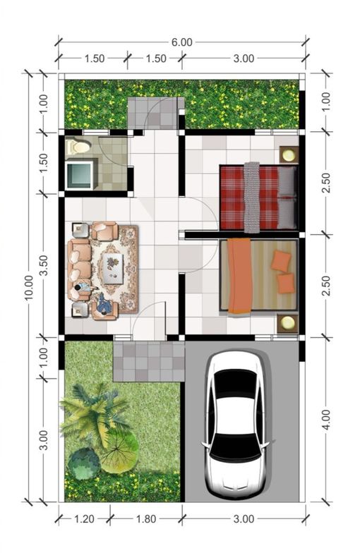 foto denah rumah tipe 30/60 perumahan Green Jayanegara Residence