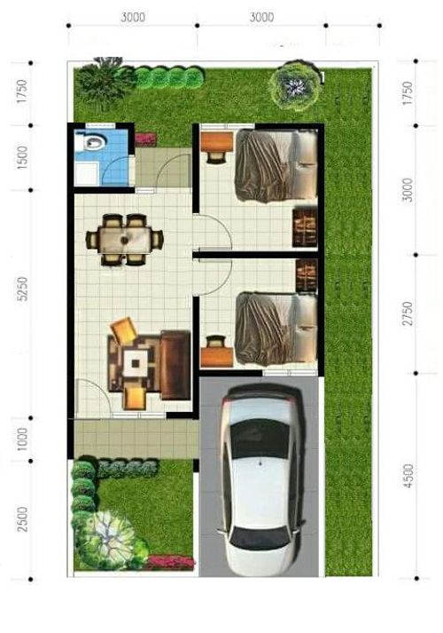 foto denah rumah tipe 36/93 perumahan Green Valley Residence