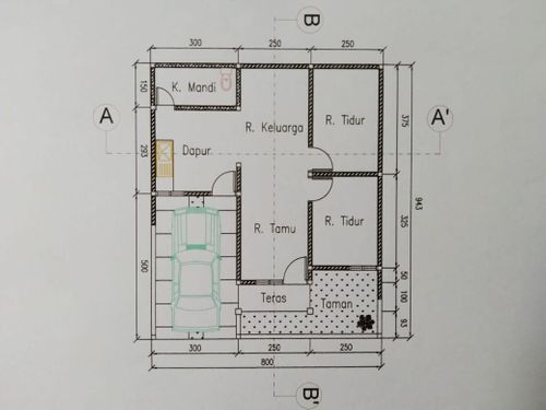 foto denah rumah tipe 50 perumahan Graha Family Park Bangil
