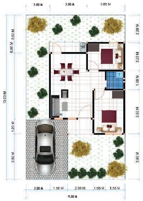 foto denah rumah tipe 36/117 perumahan PURI KIRANA