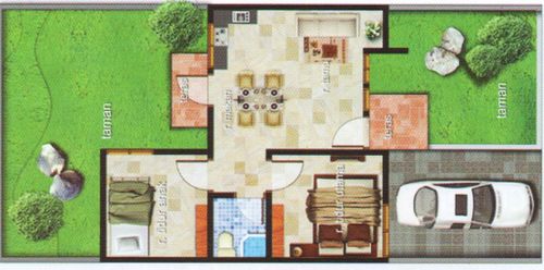 foto denah rumah tipe 45/98 perumahan Bukit Mas Residence