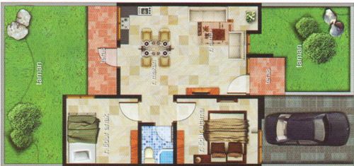foto denah rumah tipe 60/105 perumahan Bukit Mas Residence