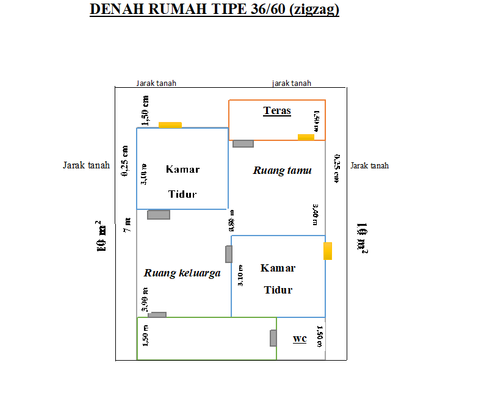 foto denah rumah tipe 36 perumahan Baiti Jannati 1