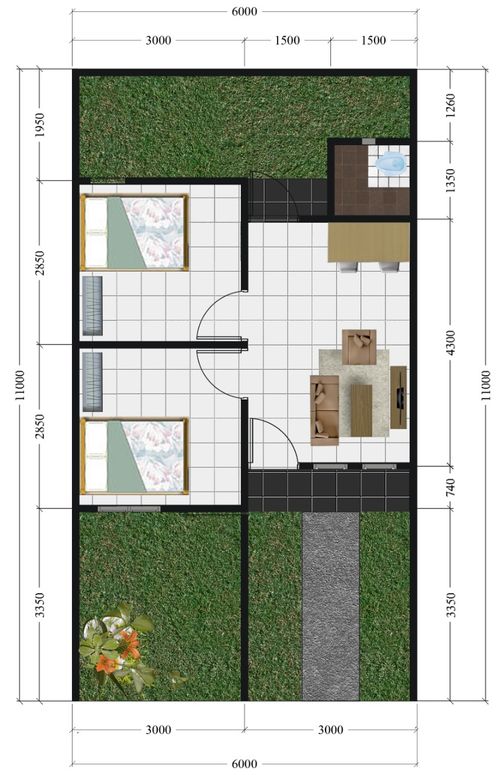 foto denah rumah tipe Standart 35/66  perumahan Griya Pesona Madani