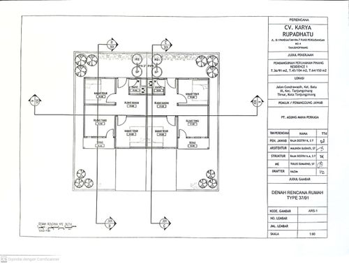foto denah rumah tipe 36/91 perumahan PINANG RESIDENCE I
