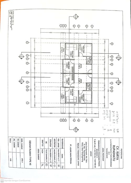 foto denah rumah tipe 45/104 perumahan PINANG RESIDENCE I