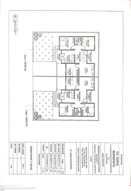 foto denah rumah tipe 64/150 perumahan PINANG RESIDENCE I
