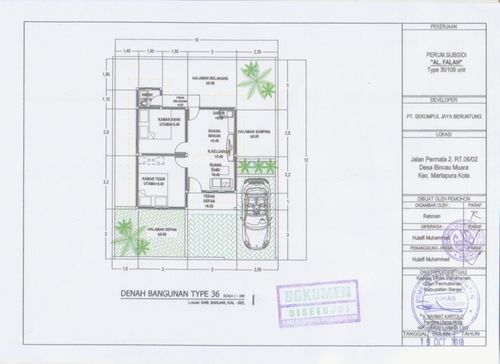 foto denah rumah tipe 36 perumahan KOMPLEK AL FALAH