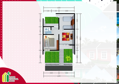 foto denah rumah tipe 36Az perumahan Taman Tukmudal Indah II