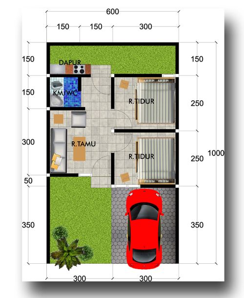 foto denah rumah tipe 30 perumahan SUKOKERTO LAND