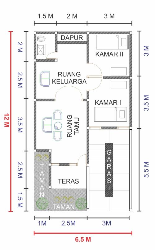 foto denah rumah tipe cluster klasik 55/78m perumahan PERUMAHAN TAMAN PASALAKAN
