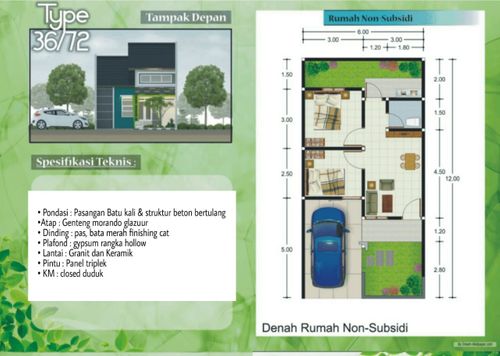 foto denah rumah tipe KOMERSIAL perumahan BENTANG RESIDENCE VILLAGE