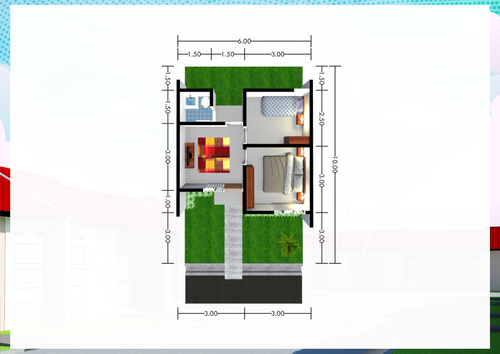 foto denah rumah tipe 29O perumahan Kepuren Residence 2 Ranjeng
