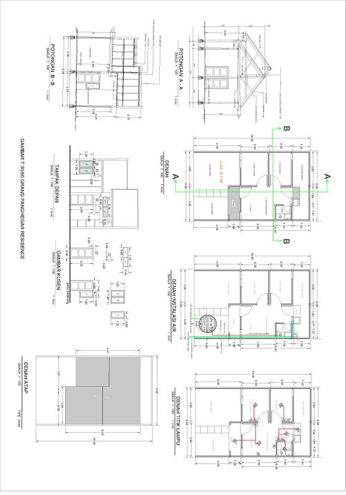 foto denah rumah tipe 30/70 perumahan GRAND PANGHEGAR RESIDENCE