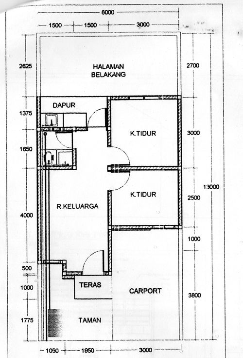 foto denah rumah tipe 45 perumahan GRIYA RIMO ASRI