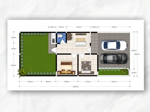 foto denah rumah tipe 45 perumahan Mamuju Bellevue
