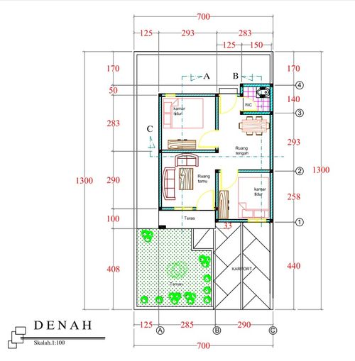 foto denah rumah tipe 36 perumahan GRAND TAPALOSA MOKOAU