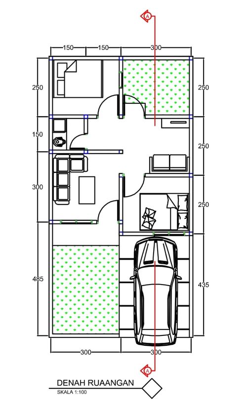 foto denah rumah tipe 36/72 perumahan Griya Baraya