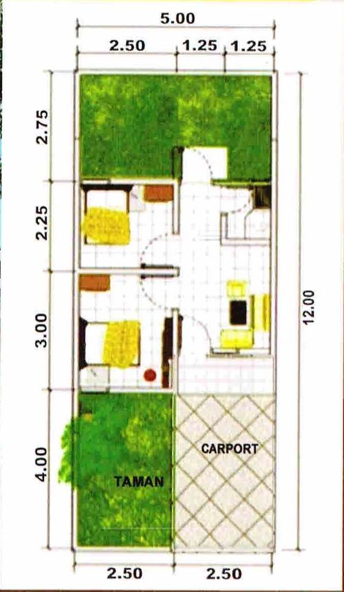 foto denah rumah tipe 25/60 perumahan RAJEG MULYA GREEN RESIDENCE