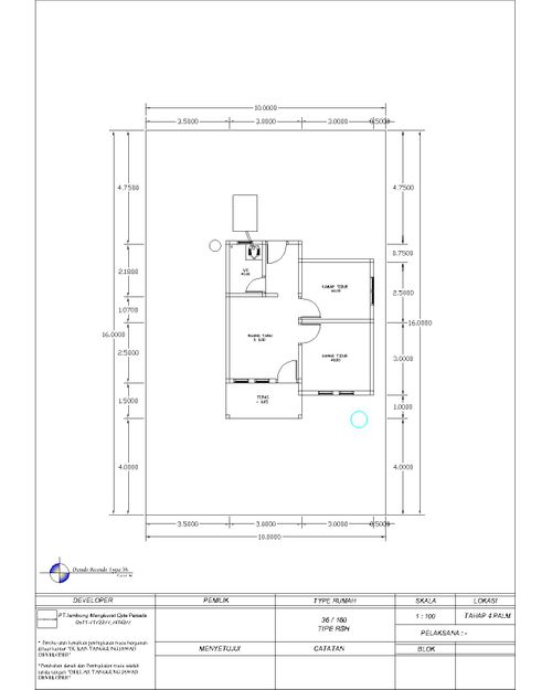 foto denah rumah tipe 36 Subsidi Palam Tahap 3 perumahan LAMBUNG MANGKURAT REGENCY
