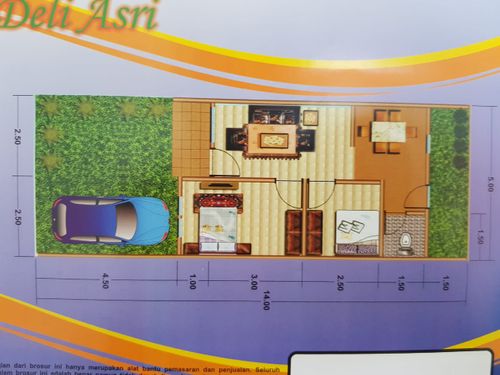 foto denah rumah tipe 36/70 perumahan DELI ASRI