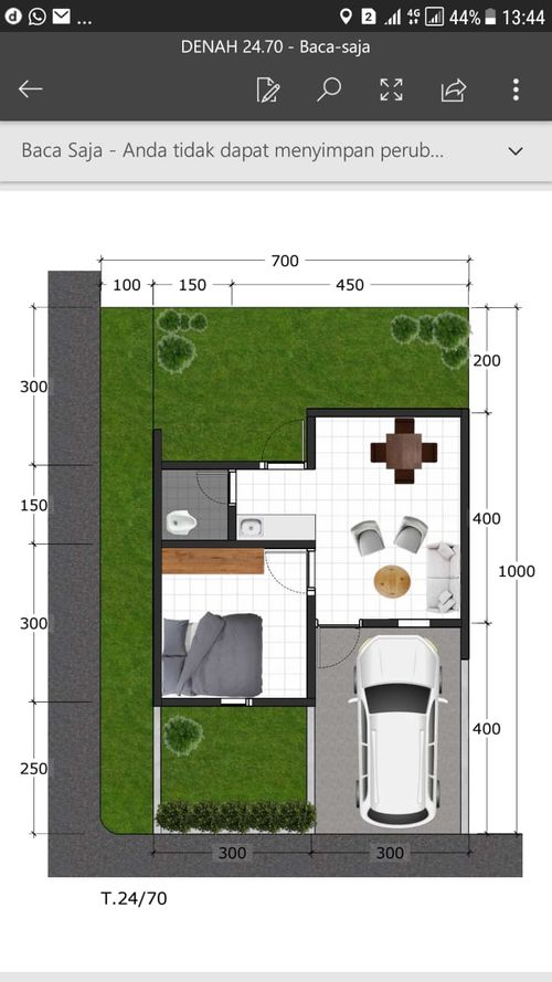 foto denah rumah tipe 24/70 perumahan GAMERSI RESIDENCE