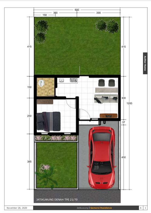foto denah rumah tipe 21/72 perumahan GAMERSI RESIDENCE